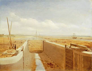 Canal under Construction, possibly the Bude Canal, c.1840